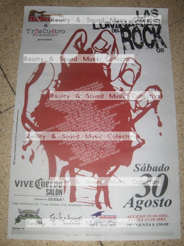 Luminarias Del Rock Mexicano Poster Vive Cuervo 2008