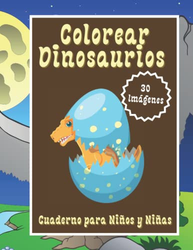 Colorear Dinosaurios Cuaderno Para Niños Y Niñas: Libro De L