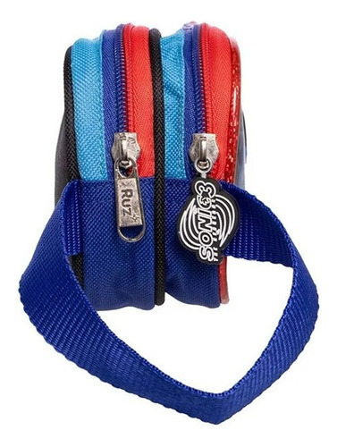 Lapicera Escolar Infantil Ruz Sonic Doble Compartimento Azul Sonic