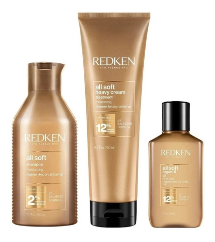 Shampoo De Argan + Mask + Aceite De Argan All Soft Redken