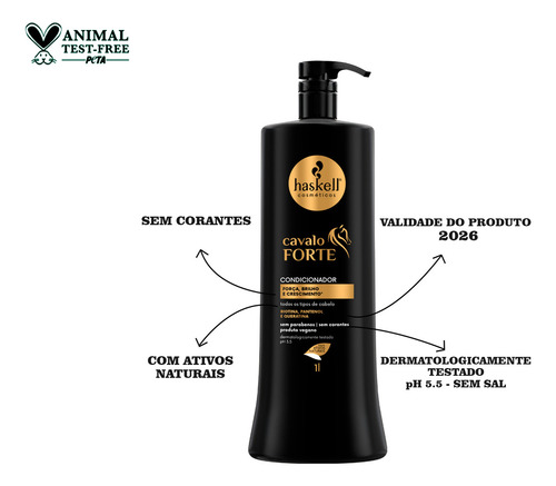 Kit Haskell Cavalo Forte Shampoo+condicionador+mascara