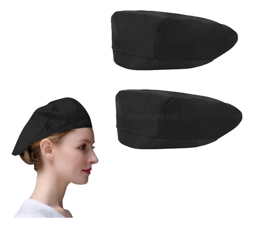 Gorros De Cocina, Chef Negro De Hotel De Boina Unisex 2pcs