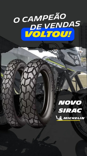 Pneu Dianteira Moto Broz Michelin Sirac Com Câmara 90/90-19