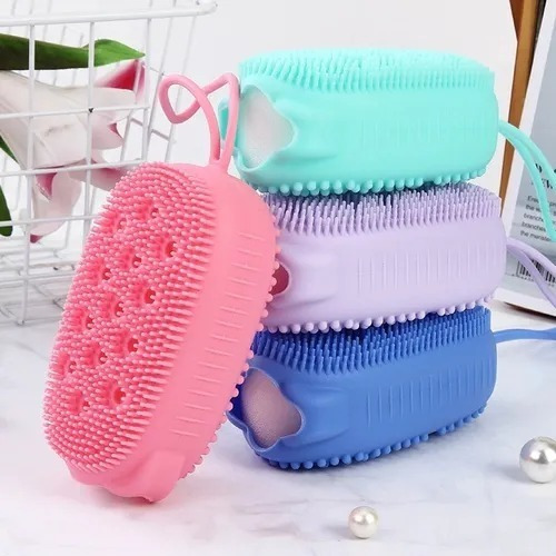 Imagen 5 de 7 de Esponja Baño Burbujas Silicona Exfoliación Ducha Limpiador