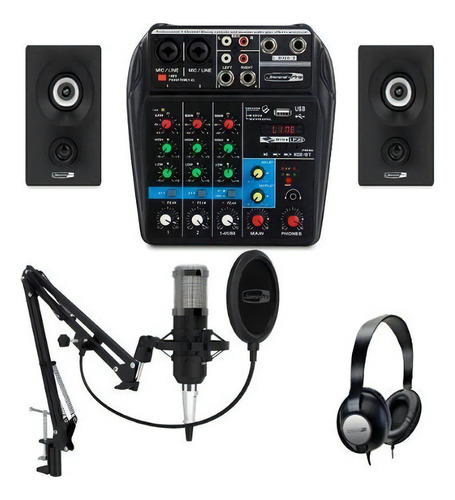 Jammin Pro Studio Pack 2 Bt Interfaz De Audio Usb Color Negro