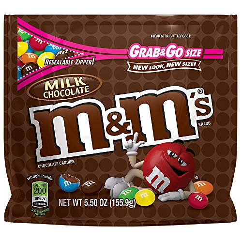 Barra - M&m's Milk Chocolate Candy Grab & Go Size 5.5-ounce 