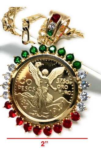 Oro Centenario: Moneda Chapada Cadena Colgante 26