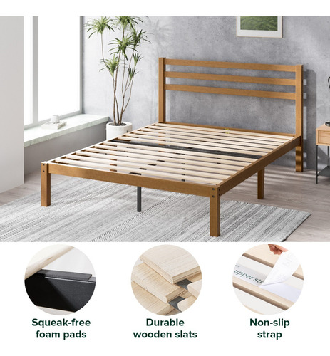 Zinus Leah | Base De Cama Queen De Bambú Con Cabecera