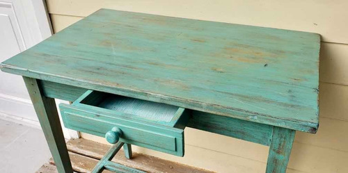 Mesa De Campo Original! Restaurada Con Cajón Para Utensillos