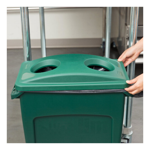 Tapa Rubbermaid Ranura Para Botellas, Slim Jim, Verde