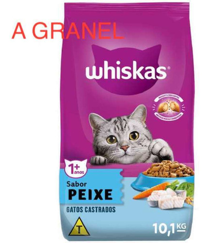 Kit 3 Kg Ração A Granel Whiskas Peixe Para Gatos Castrados