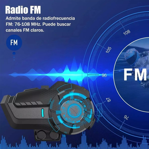 Kit For Audífono Intercomunicador Para Motocicleta Bluetooth