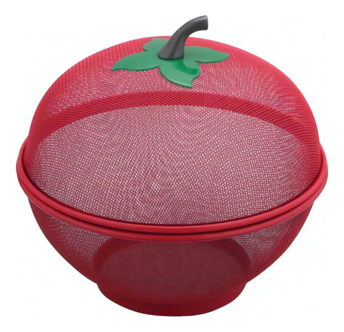 Frutero de mesa de metal con tapa en forma de manzana 28