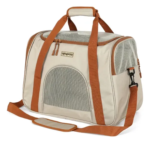 Bolsa Transporte Pet Viagem Luxo Carro Avião Cachorro Gato Cor Be...