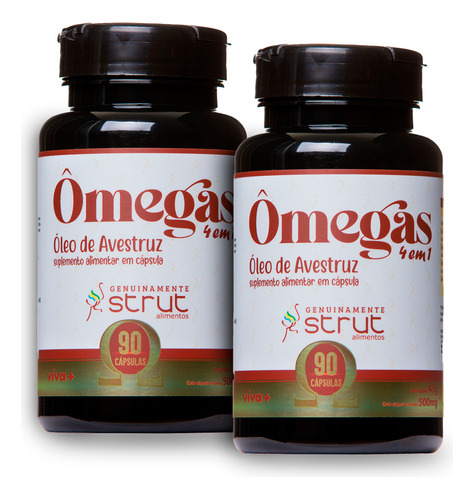 2x Oleo De Avestruz Strut 90 Caps Omega 3 6 7 9