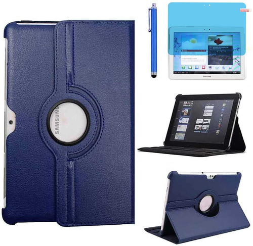 Funda Para Samsung Galaxy Tab 2 10.1  Azul Giratoria DeLG...