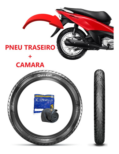 Pneu Tras 80/100-14 Ira Quiz + Camara Honda Biz C-100 2001