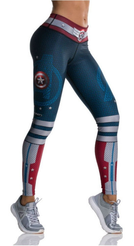 Leggings Mujer Capitan America Marvel Avengers Licra