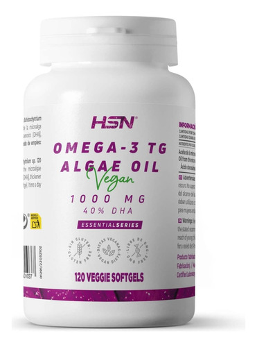 Omega 3 1000mg Vegano D Aceite De Algas Capsulas 