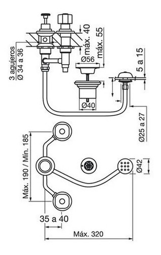 Imagen 2 de 4 de Griferia Bidé Fv Arizona Plus 0295/b1p Baño Bidet Cromado