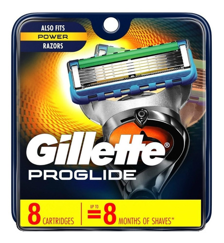 Cartuchos Gillette Fusion Proglide 5 Cuchillas - 8 Unidades