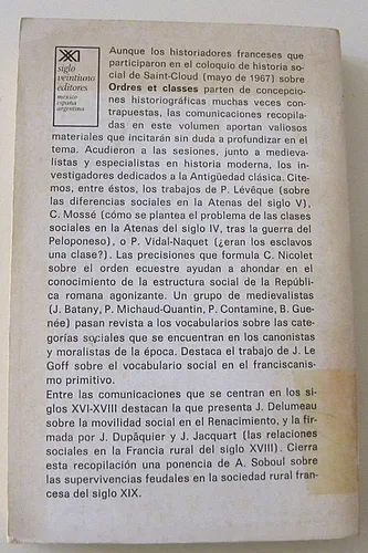 Órdenes, Estamentos Y Clases - C. E. Labrousse Y Otros (Usado)