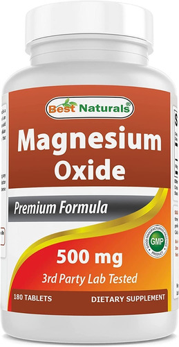 Oxido De Magnesio  500mg, 180 Capsulas 