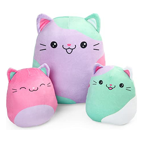 Almohada De Peluche De Gato, Peluches De Gato, Set De 3...