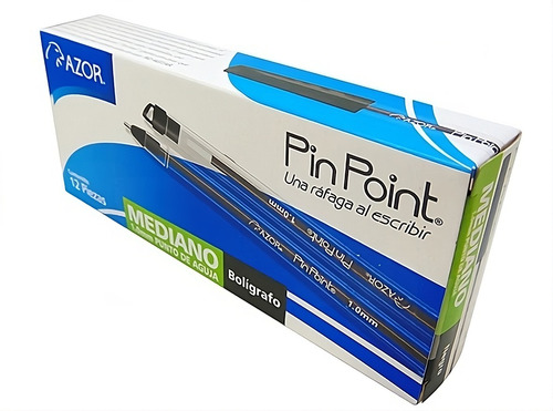 Bolígrafo Punto Mediano Azor Pin Point - 12 Piezas