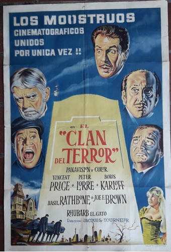 Afiche -el Clan Del Terror-vicent Price-boris Carloff-