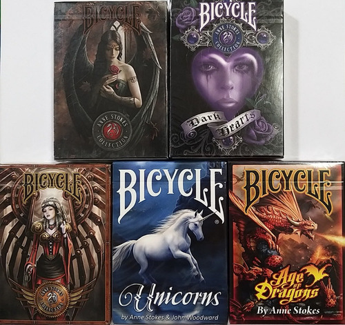 Naipes Bicycle Anne Stokes - Coleccion De 5 Mazos 