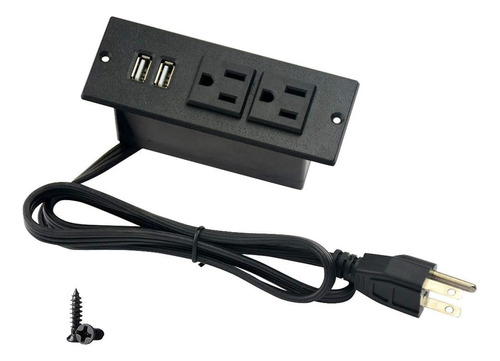 Regleta Multicontacto Usb Empotrable Escritorio 4 Salidas