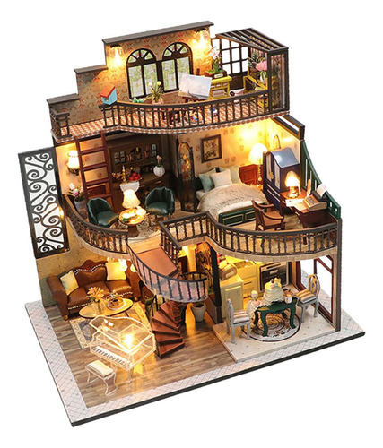 Nuevo Kits De Montaje De Casa De Muñecas De Madera, Arte En