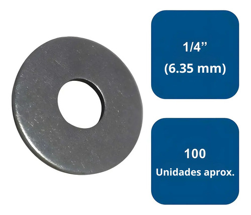 Golilla/ Arandela Corriente (natural) De 1/4´´ 100 Un. Aprox