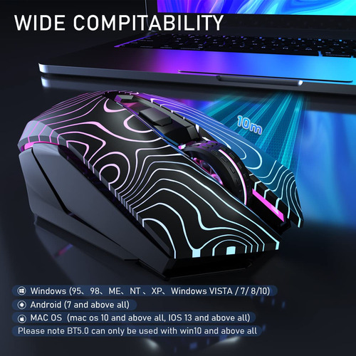 Mouse Sem Fio Para Jogos Solakaka Sm10 Rgb Tri-modes Bt5.0