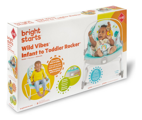 Bright Starts Silla Mecedora Para Bebés Y Niños Pequeños Turquesa Animales De La Selva