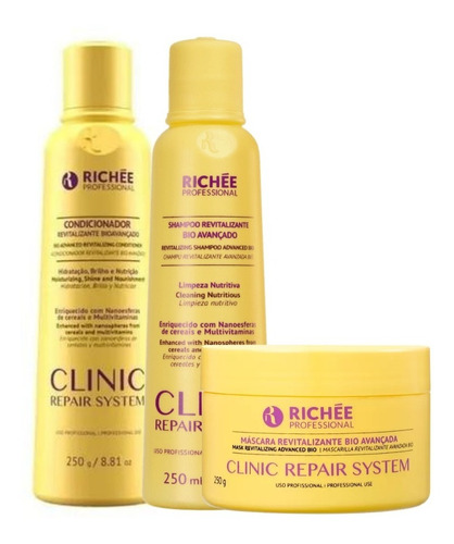 Richée Clinic Repair Shampoo + Condicionador + Mascara 