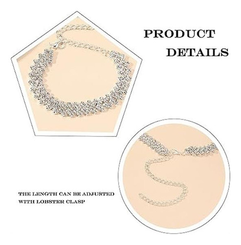 Gargantilla De Tenis Para Mujeres Y Niñas, Collar De Diamant