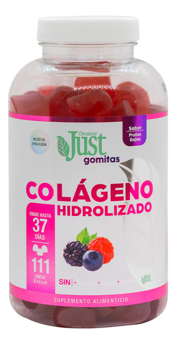 Just Collagen Gomitas 111 Gomitas Sabor Frutos rojos