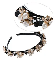 Comprar Diadema Con Perlas Vincha Con Clips Para Trenza Importado