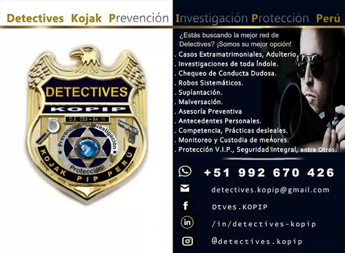 Detectives Kopip - Prevención - Investigación - Protección