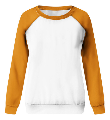 Camiseta De Manga Raglán De Color Con Cuello Redondo Y Manga