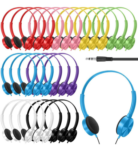 Paquete De 24 Auriculares A Granel Para Nios, Escuela, Aula,