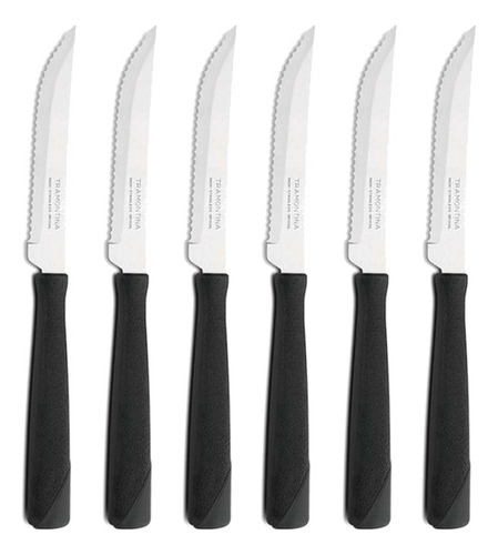 Cuchillo Tramontina New Kolor Acero Inox Mango Plastico X6