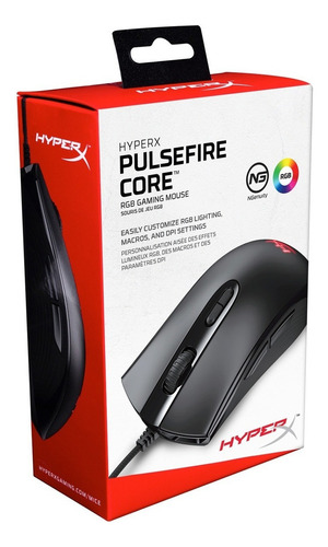 Mouse Gamer Hyperx Pulsefire Core Negro 6200 Dpi