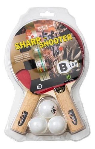 Set Ping Pong Sharp Shooter Giant Dragon 1 Estrella Sin Red Color Madera Tipo de mango ST (Recto)