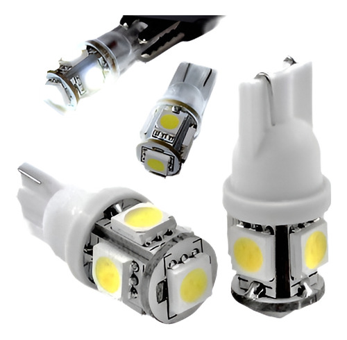 2pcs Xenon 5smd Blanco 194 Bombilla Led Para Luz De Domo Luz