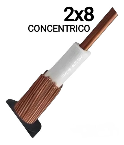 Conductor Concentrico 2x8 Cable Nacional 100% Cobre Nuevo