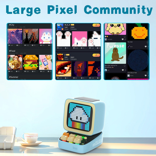 Divoom Ditoopro Altavoz Bluetooth Pixel Art, Pantalla Led De