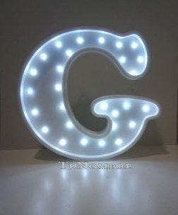 Imagen 4 de 9 de Letra Con Luz Led 30 Cm Polyfan Belgrano Tunombre